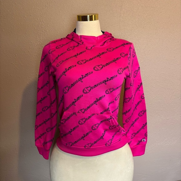 Champion Jackets & Blazers - Champion Fuchsia Script Hoodie